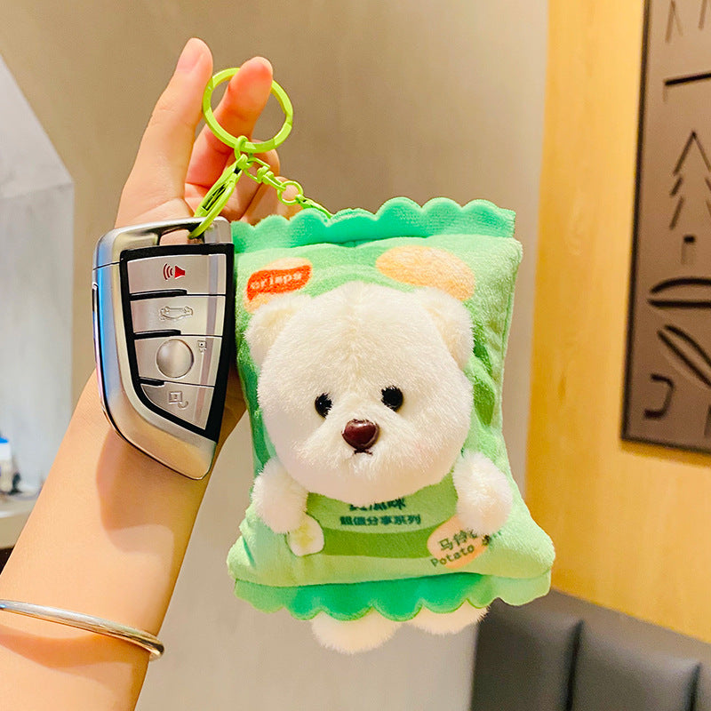 Wholesale Cartoon Plush Potato Chip Bear Doll Keychain